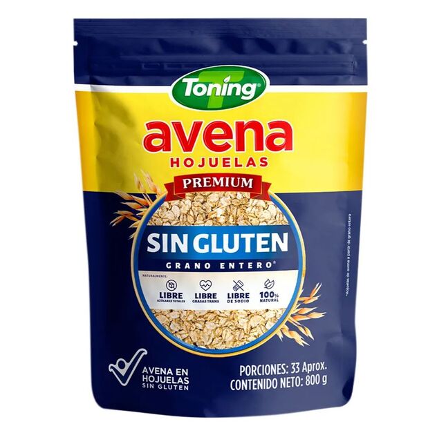 Avena en hojuelas sin gluten Toning 800 gr