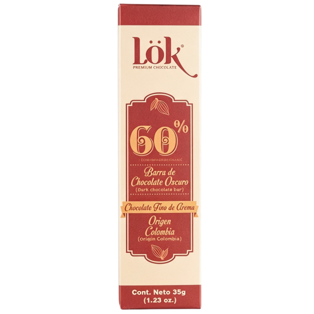 BARRA DE CHOCOLATE LOK 60% CACO 35 Gr